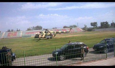 Zakir Hesenov helikopterle Berdeye gedib