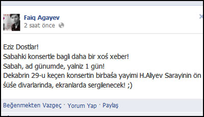 Faiq Ağayevdən pərəstişkarlarına sadəcə bu gün üçün böyük sürpriz
