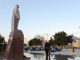 Prezident İlham Əliyev Yevlax şəhərinə səfər edib