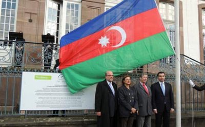 Strasburqda Azərbaycan bayrağı qaldırıldı