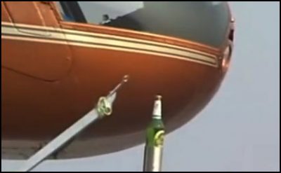 Pilot helikopterle şüşe açdı