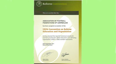 UEFA AFFA-ya sertifikat göndərdi