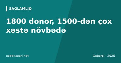 Orqan donorluğu reyestrində 1800 nəfər: növbədə 1500-dən çox xəstə var