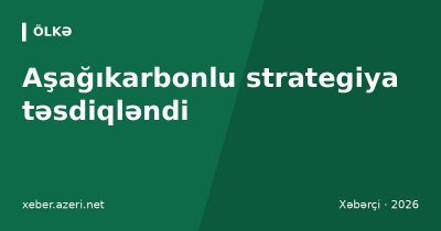 Aşağıkarbonlu strategiya təsdiqləndi: evlərdə elektrik sobası, yollarda elektromobil hədəfi