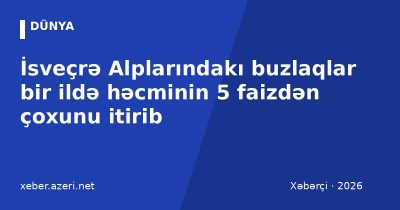 İsveçrə Alplarındakı buzlaqlar bir ildə həcminin 5 faizdən çoxunu itirib