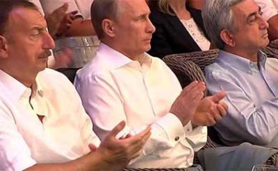 İlham Əliyev, Vladimir Putin və Serj Sarkisyan sambo yarışında