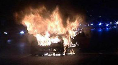 Bakıda Chrysler yandı
