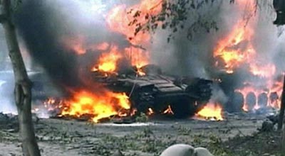 Goranboyda tank yanıb