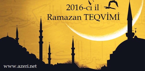 2016 Ramazan teqvimi