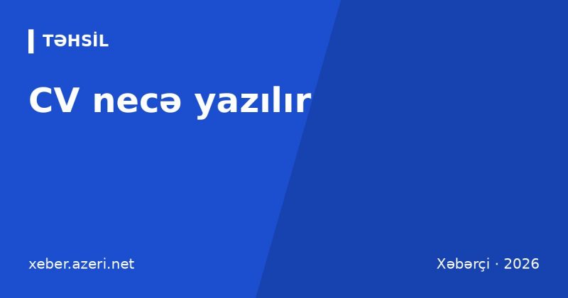 CV necə yazılır: Azərbaycan iş bazarı üçün struktur, nümunə və iş saytları 2026
