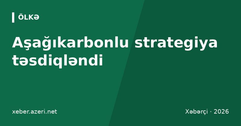 Aşağıkarbonlu strategiya təsdiqləndi: evlərdə elektrik sobası, yollarda elektromobil hədəfi