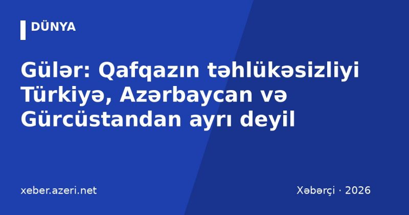 Gülər: Qafqazın təhlükəsizliyi Türkiyə, Azərbaycan və Gürcüstandan ayrı deyil