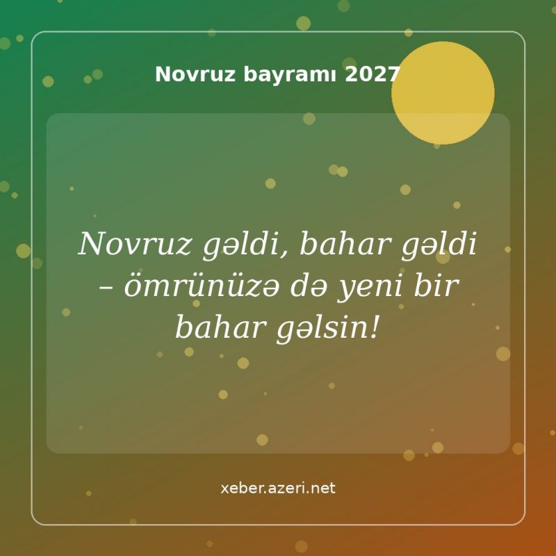 Novruz təbrik şəkli: Novruz gəldi, bahar gəldi – ömrünüzə də yeni bir bahar gəlsin!