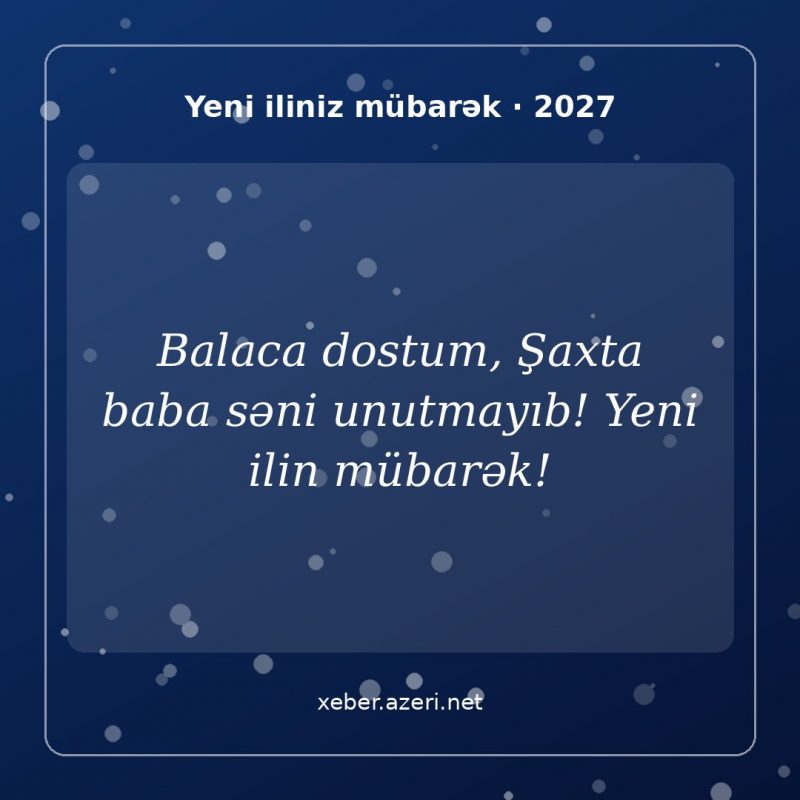 Yeni il təbrik şəkli: Balaca dostum, Şaxta baba səni unutmayıb! Yeni ilin mübarək!